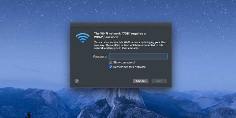 show the password for wifi on a mac